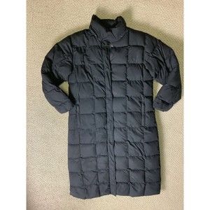 LANDS' END Long Down-Filled Black Coat - Size L 14-16 Regular